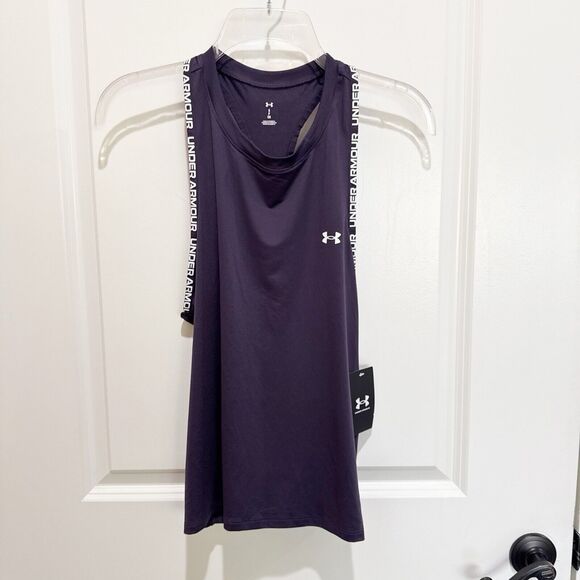 Under Armour Knockout Tank Purple White Logo Spellout Lightweight Size Small New - Picture 8 of 8